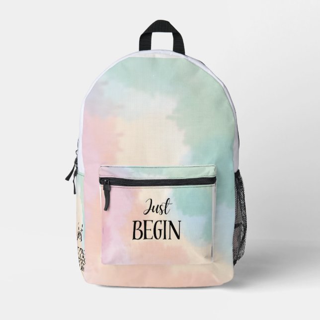 Just Begin  Printed Backpack (Front)