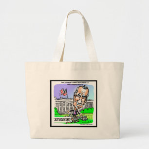 Just Biden Time Funny Political Tees Mugs Gifts Large Tote Bag