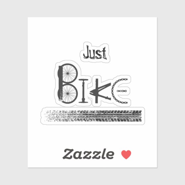 "Just Bike" Graffiti from Bike Parts & Tire Tracks (Sheet)