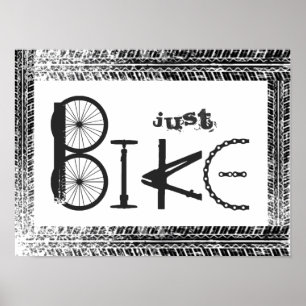 "Just Bike" Graffiti from Bike Parts & Tire Tracks Poster