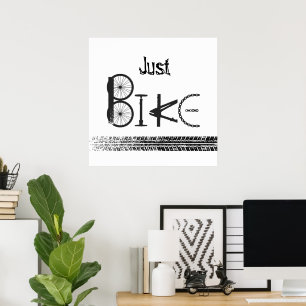 "Just Bike" Graffiti from Bike Parts & Tire Tracks Poster