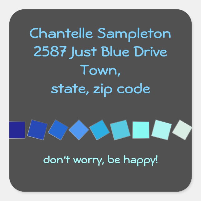just blue! square sticker (Front)