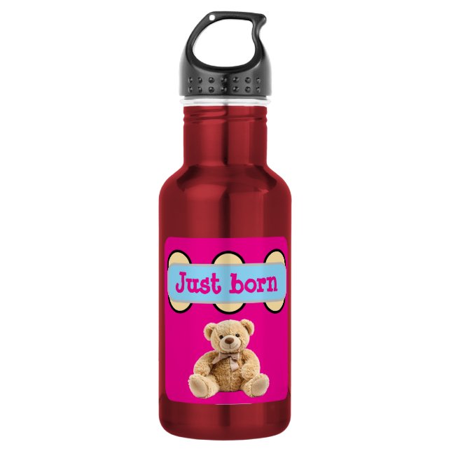 Just Born Teddy Bear Design 532 Ml Water Bottle (Front)