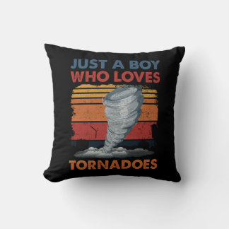 Just Boy Who Loves Tornado Art Weather Storm Torna Cushion