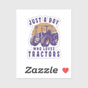 Just Boy Who Loves Tractors Farm Trucks