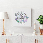 Just Breath Butterflies Dandelions Self Care Yoga Faux Canvas Print<br><div class="desc">Just Breathe design with butterflies and dandelions blowing in the wind on this faux canvas.   Comes in many sizes ready to hang on the wall.</div>