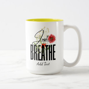 Just Breath Inspiration Floral Yoga Two-Tone Coffee Mug