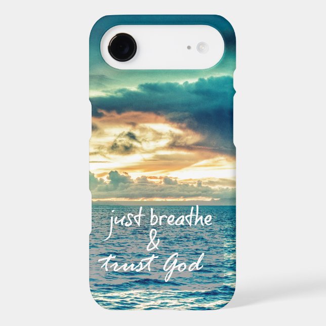 Just Breathe and Trust God Quote Case-Mate iPhone Case (Back)