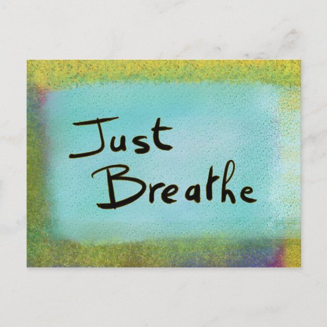 Just Breathe Blue Postcard (Front)