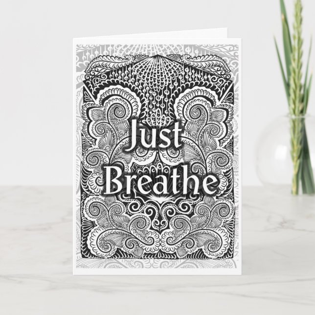 Just Breathe – Calming Mandala-Inspired  Card (Front)