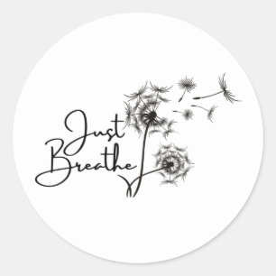 Just Breathe Classic Round Sticker