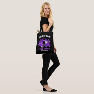 Just Breathe Cystic Fibrosis Awareness Tote Bag