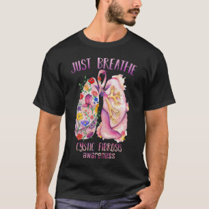 Just Breathe Cystic Ribbon Awareness T-Shirt