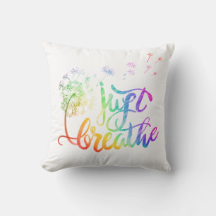 Just breathe dandelion blowing in the wind cushion