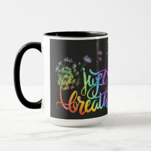 Just breathe    dandelion blowing in the wind  mug