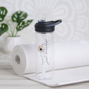 Just Breathe Dandelion Blowing in Wind Water Bottle