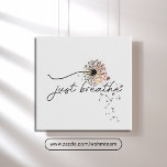 Just Breathe Dandelion Butterfly Inspiration Yoga  Faux Canvas Print<br><div class="desc">Just Breathe design with butterflies and a dandelion blowing in the wind. Great for inspiration,  yoga,  motivational,  and encouragement. Canvas come in many sizes.</div>