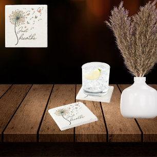 Just Breathe Dandelion Stone Coaster
