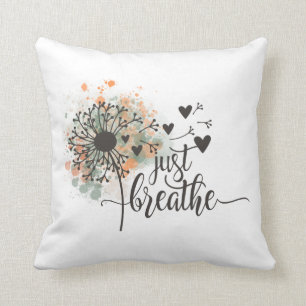 Just Breathe Dandelion with Hearts Yoga Encourage Cushion