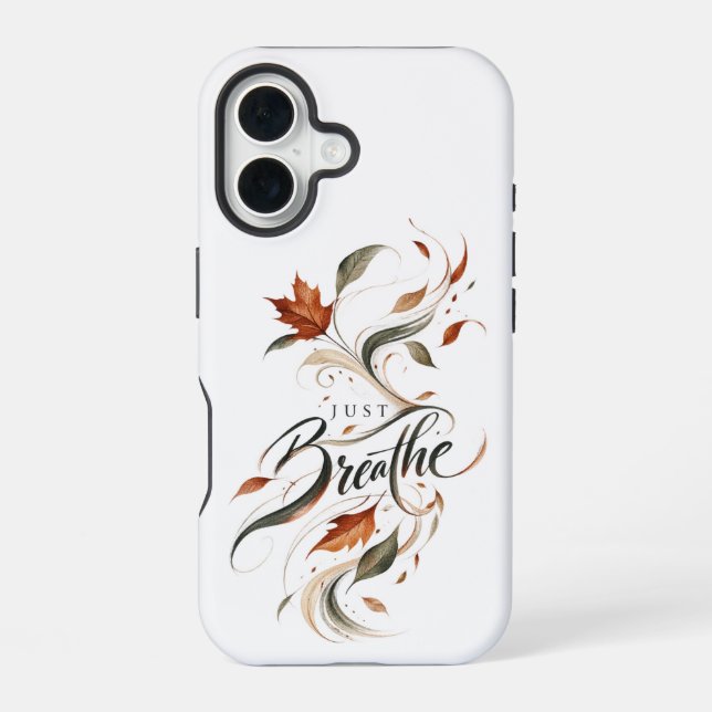 Just Breathe Fall Leaf iPhone 16 Case (Back)