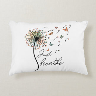 Just Breathe flower and Butterfly  throw pillow