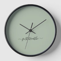 Just breathe green elegant script yoga 