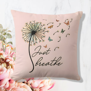 Just Breathe Inspirational Quote Gift Cushion