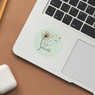 Just Breathe Inspirational Quote Gift Square Stick Sticker