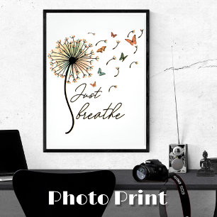 Just Breathe Inspirational Quote Holiday Card Photo Print