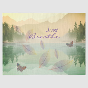 Just Breathe Leaves Butterfly Gold Mountain  Tissue Paper