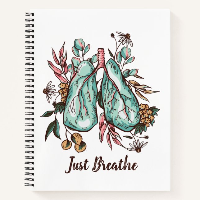 Just Breathe | Lungs | Blank Notebook (Front)