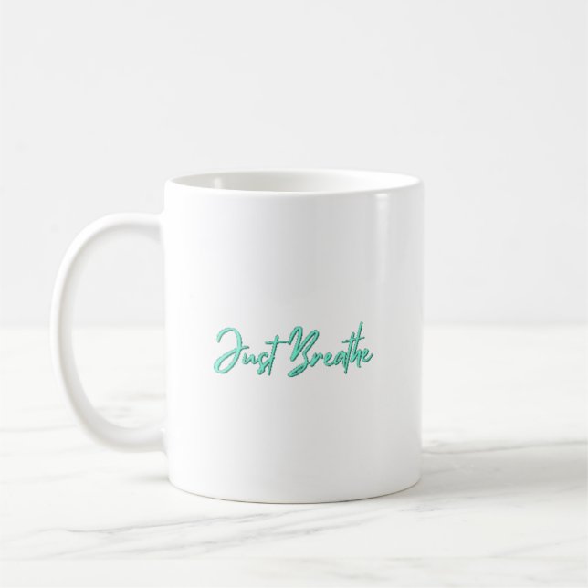 Just Breathe-Meditation-Dandelion-Yoga-Nature-Cute Coffee Mug (Left)