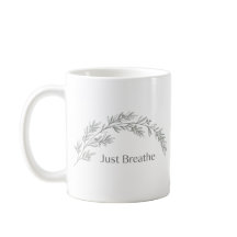 Just Breathe Minimalist Botanical Mug