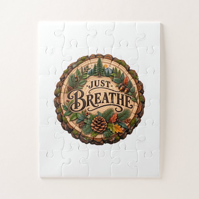 Just Breathe Pine Forest Jigsaw Puzzle (Vertical)