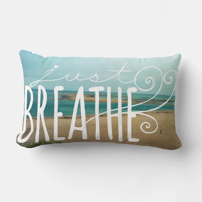 Just Breathe, Polyester Lumbar Pillow 13" x 21" (Front)
