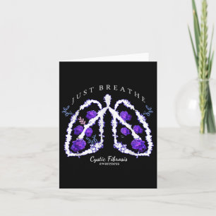 Just Breathe Purple Ribbon Cf Cystic Fibrosis Awar Card