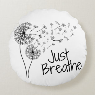 Just Breathe Round Pillow by Posh Little Finds