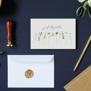 ‘Just Breathe’ Self Care Wildflower Floral Card