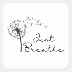 Just Breathe Sticker with Dandelion