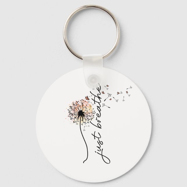 Just breathe sublimation key ring (Front)