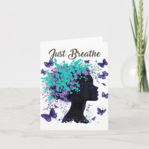 Just Breathe Suicide Prevention Mental Health Posi Card
