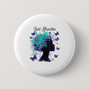 Just Breathe Suicide Prevention Mental Health Siti 6 Cm Round Badge
