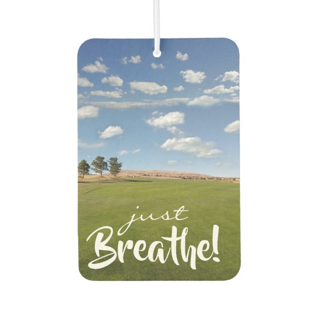 Just Breathe! Sunny Day Green Pastures Car Air Freshener (Front)