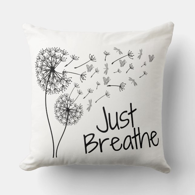 Just Breathe Throw Pillow by Posh Little Finds (Front)