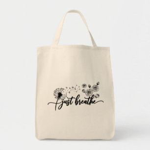 Just Breathe Tote Bag Inspirational Quotes Good 