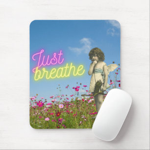 Just Breathe Vintage Angel Altered Art  Mouse Pad