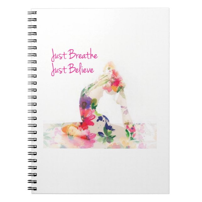Just Breathe Yoga Notebook (Front)