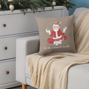 Just Breathe Yoga Santa Cushion