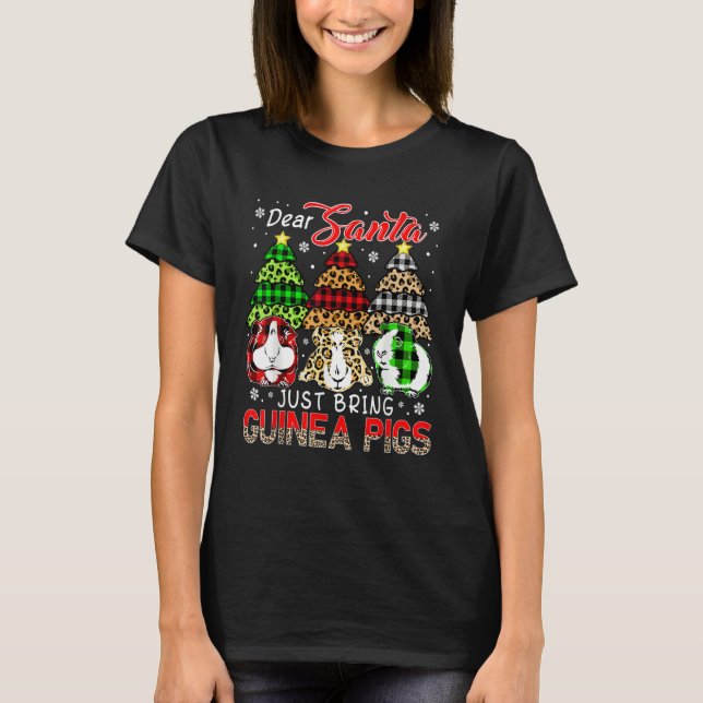 Just Bring Guinea Pigs Three Leopard Plaid Rodents T-Shirt (Front)