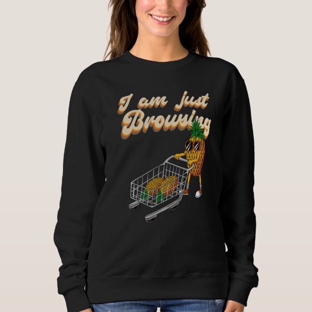 Just Browsing Swinger Shopping Cart Upside Down Pi Sweatshirt (Front)